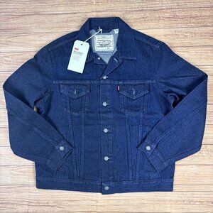 Levis Wellthread Mens Denim Jacket Size L 100% Organic Cotton Dark Blue